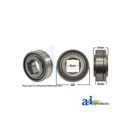 A & I Products Disc Bearing; Cylindrical, Square Bore, Pre-Lube 3" x3" x2" A-W208K3-P